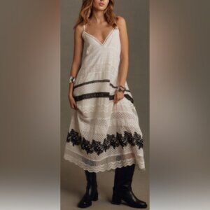 Brand New Anthropologie V-Neck Lace Midi Dress